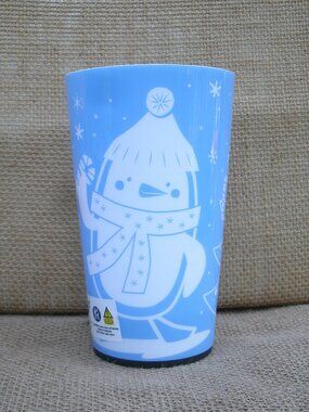 Light Up Holiday Penguin Tree Drinking Glass
